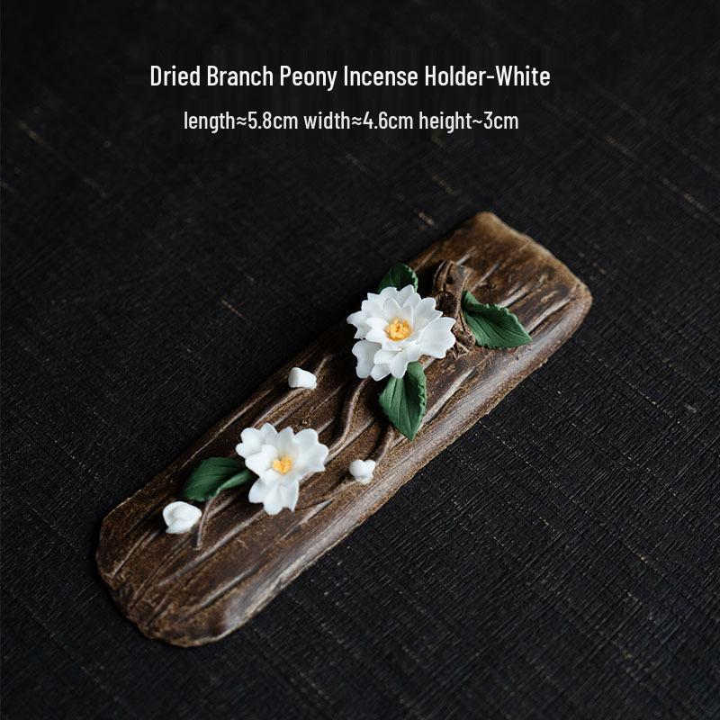 Handcrafted Zen Antique Driftwood Ceramic Incense Holder for Living Room Decor
