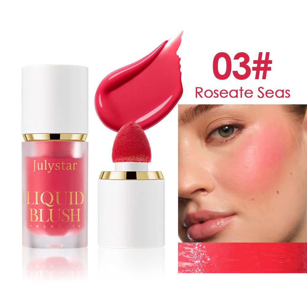 Lip and Cheeks Rouge Blush Liquid Portable Facial Nude Sexy Matte Big Head Brush Contouring Liquid Blush Pink Lipstick Face Makeup