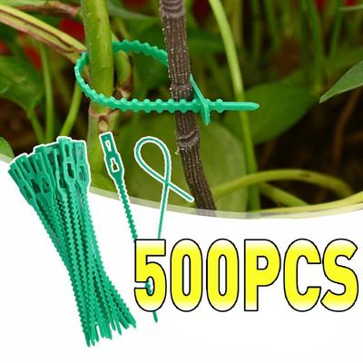 Garden Green Zip Ties Adjustable Plastic Plant Cable Ties Reusable Wire Ties Garden Plant Vine Supports Tomato Clip Fastener