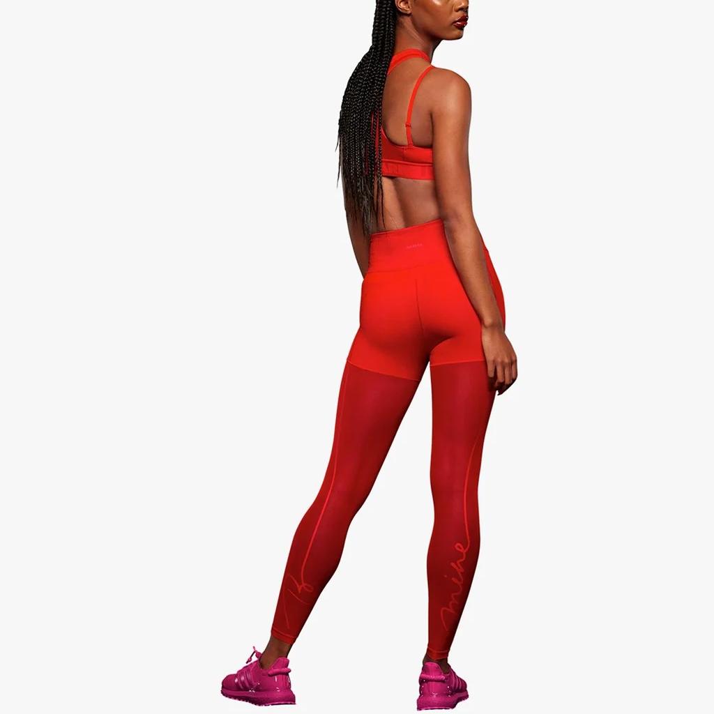 adidas X Ivy Park Solid Logo Print Leggings Women Leggings Red HH9722