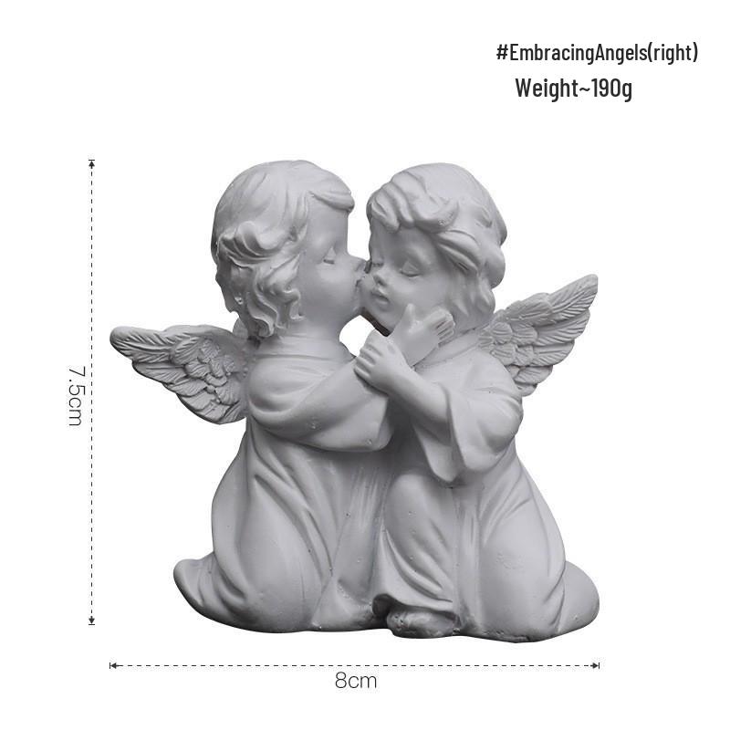 Nordic Angel Girl Sculpture - Resin Figurine for Living Room Décor