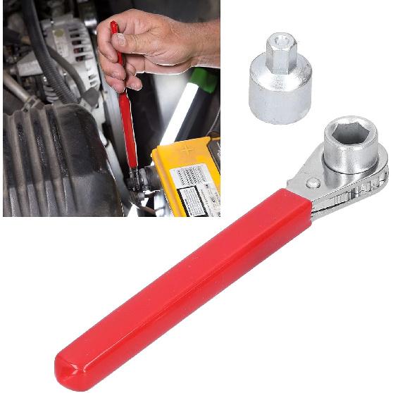 Battery Terminal Wrench,Battery Wrench Terminal 10Mm And 516 Ratchet Car Side SideTerminal Reversible Socket 516In 0.4In With 12In For Top Post Rv