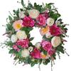 Künstlicher Pfingstrosen-Blumenkranz 45CM Realistischer Seidenblumen-Türhänger Dekoration mit Grünen Blättern und Gemischter Blütenanordnung für Innen- und Außenbereich