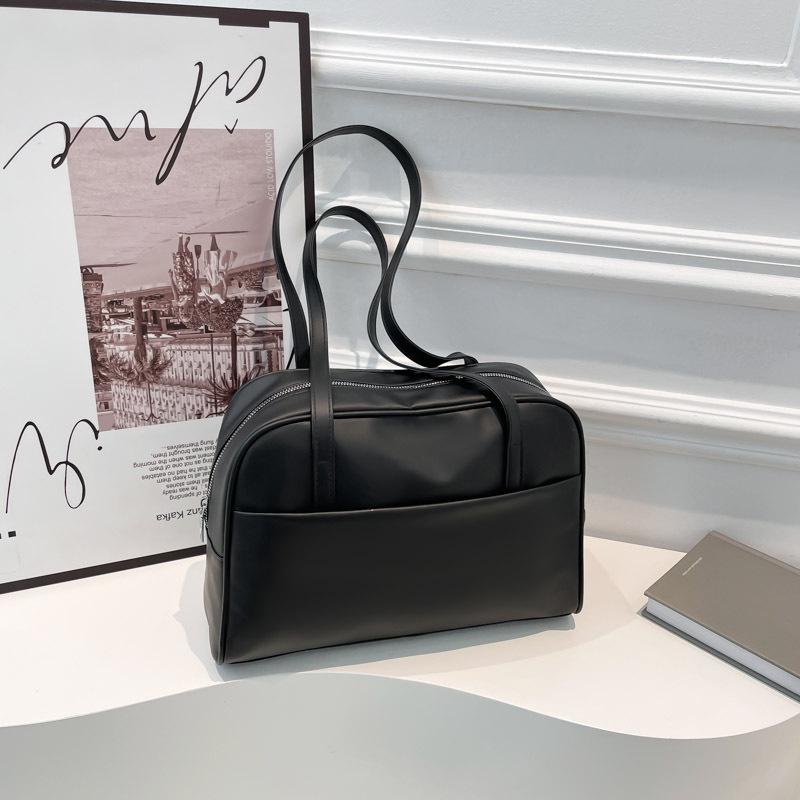 

Японская Ретро PU Сумка на Плечо Большой Вместимости - Корейская Модная Сумка чёрный