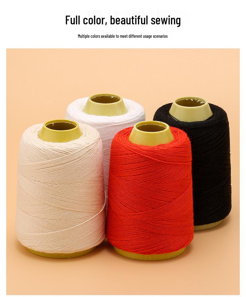 Quilting Needle & 3-Ply Extra Thick Cotton Thread Ball for Handmade Sewing & Mending - White, Large Roll