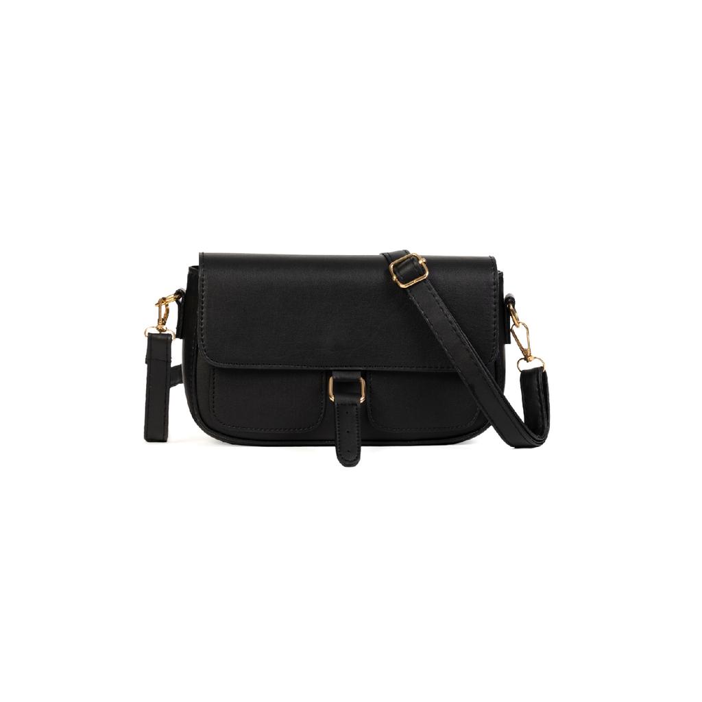 Borsa A Tracolla Donna In Pelle PU - Piccola E Leggera - Nero/Grigio - Per Viaggi E Lavoro