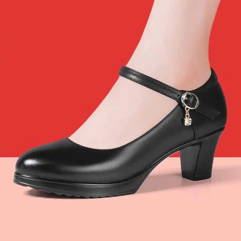  Sapatos Femininas Women Fashion Black Patent Leather Student School Comfort Square Heel Shoes Lady Cute Pumps Ab576