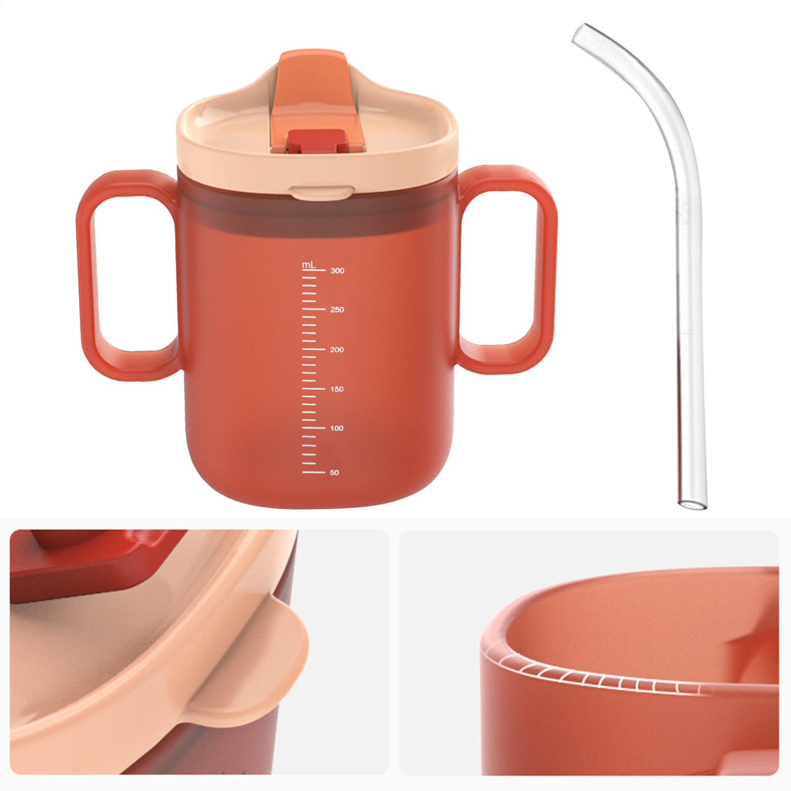 Adult Sippy Cup with Lid and Straw Plastic Mug Drinking Cup Disabled Elderly Spill Proof Dysphagia Cup Parkinsons Aids Living 300ml