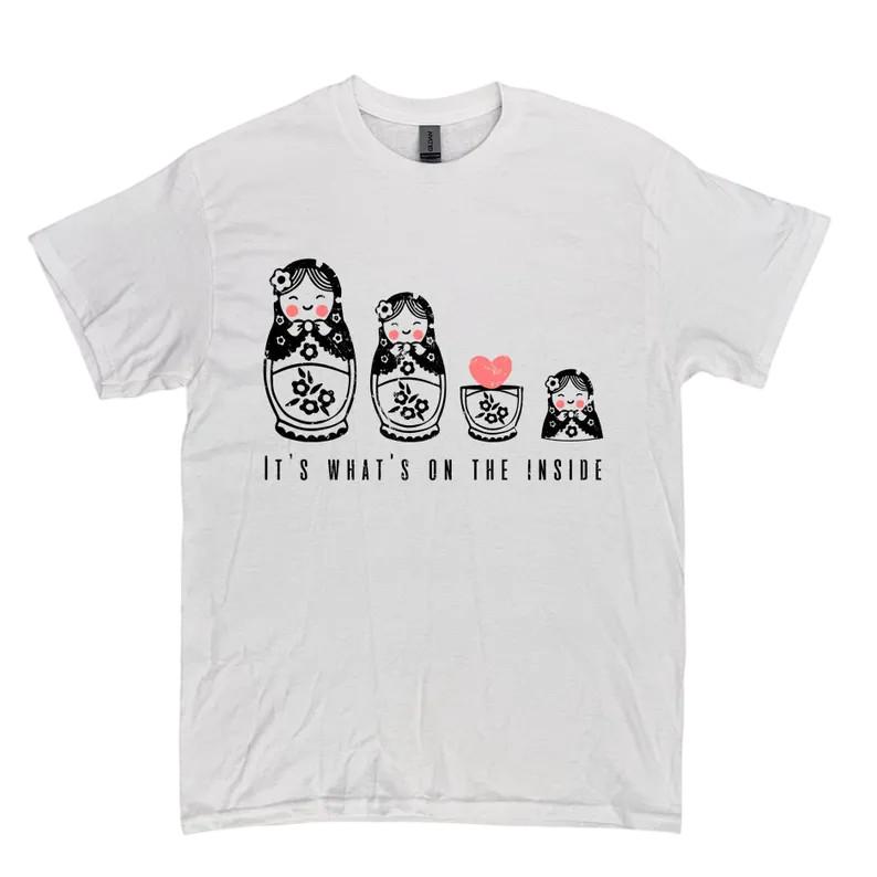 Ретро Футболка с Русскими Матрешками 90-х, Винтажная Футболка Важно то, что внутри L