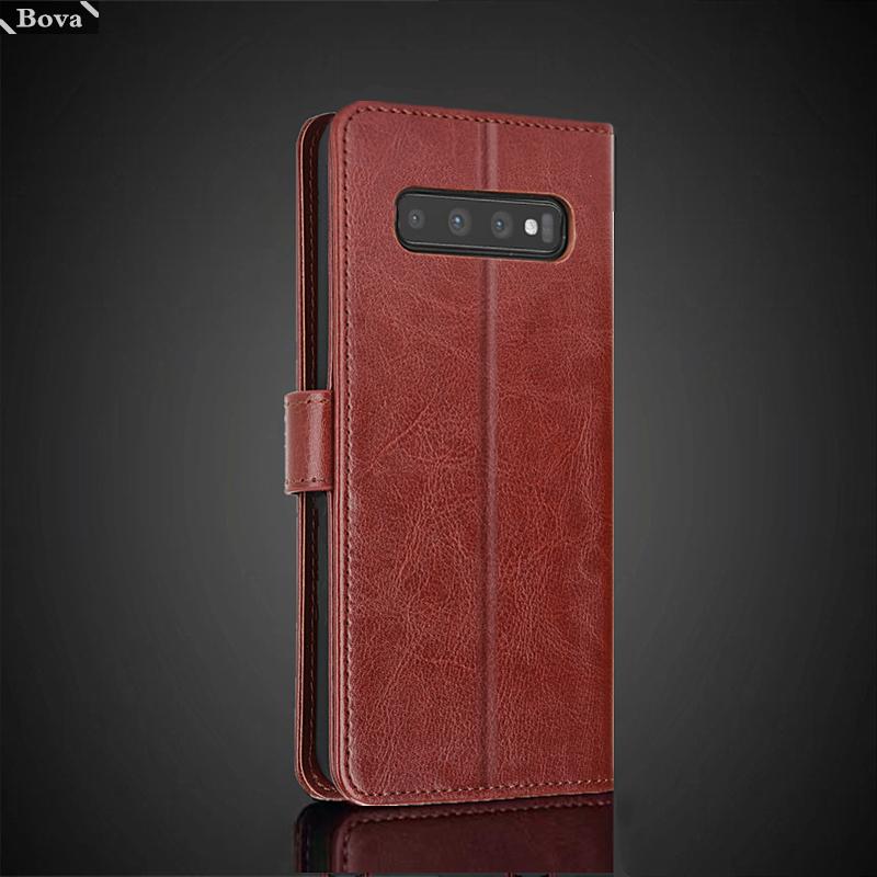 Kartenhalter Lederhülle für Samsung Galaxy S10 + S 10 5G S10e Klapphülle Retro Geldbörse PU Leder Passgenaue Hülle S10 Fundas Coque