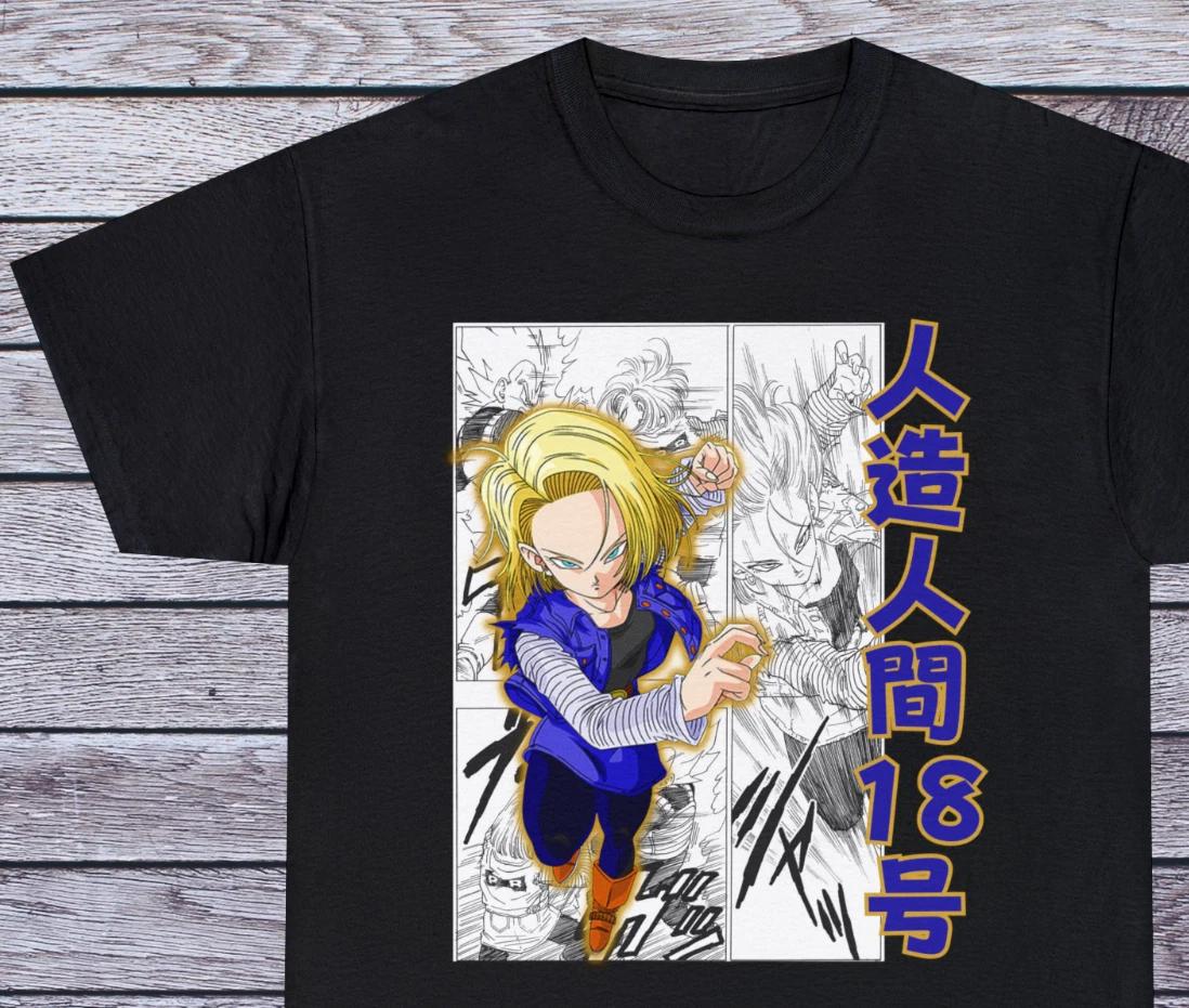 Android 18 Waifu Girl Tee Ecchi 90s Anime T Shirt Clothing Manga Japanese S