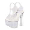 Fashion New Women's Glowing Chunky Heel Nightclub Sandals Crystal Sole Pole Dance Shoes Catwalk Extreme High Heel Party Sandals