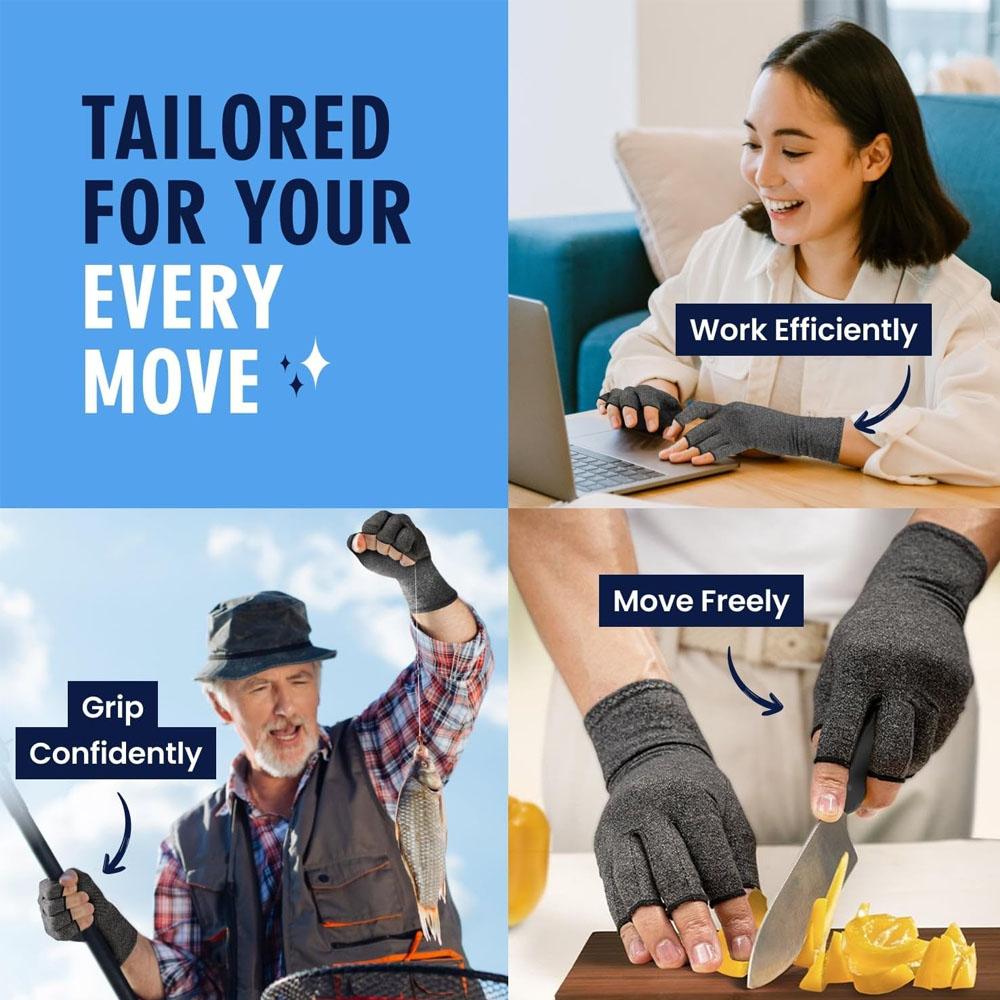 1 Paar Arthritis Handschuhe Damen Herren, Karpaltunnelsyndrom, Rheumatoide Arthritis, Sehnenentzündung, Fingerlose Hand Daumen Kompressionshandschuhe