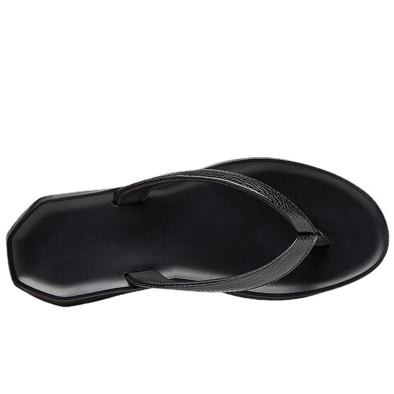 2025 Summer Sandals New Trend Breathable Flip-flops Men's First Layer Cowhide Slippers Summer Beach Cool Slippers