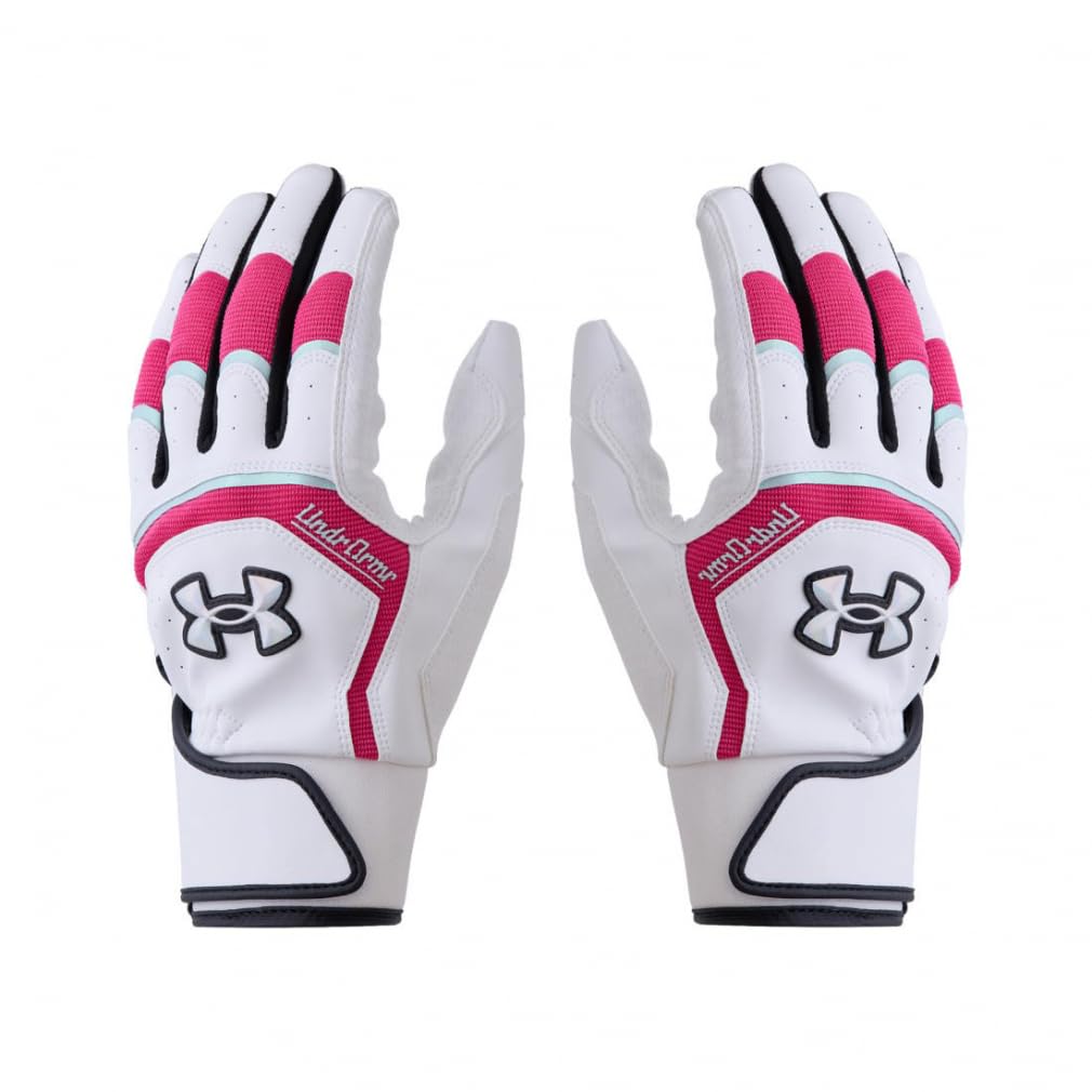 UA Yard Pro Pálkařské rukavice Úroveň Střední 6001314(101) Bílá, Růžová, Iridiscenční,