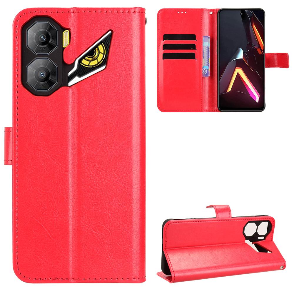 For ZTE nubia Neo 3 5G PU Leather Case with Strap Crazy Horse Texture Phone Wallet Cover