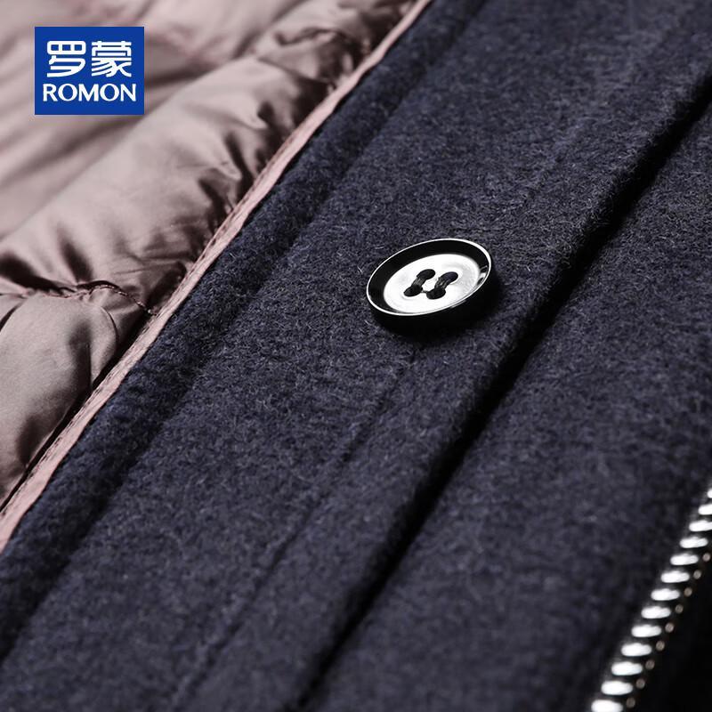 ROMON Herren Luxus Kaschmir-Mischung Abnehmbar Daunen gefüttert Wolljacke