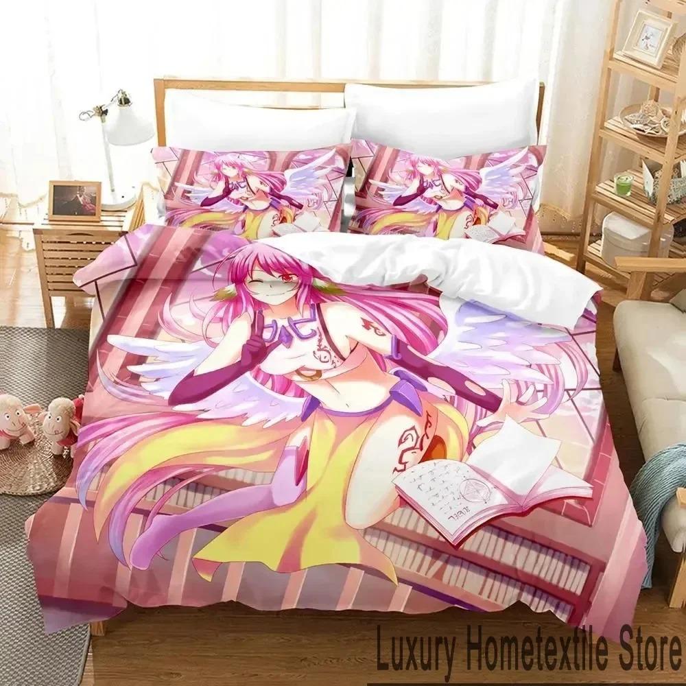 Anime No Game No Life Bed Cover Collection Comforter Cover Bed Collection Quilt Cover Pillowcase Comforter king Queen Size Size Boys Adult Bed Cover