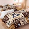 Border Collie Print Duvet Cover Set(1 Duvet Cover & 1/2 Pillowcase) Cozy Bedding Set Funny Dog Lover Bedroom Decor Soft Quilt Co