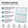 Mini Watercolor Palette Wells Paint Tray Convenient Painters Empty Portable for