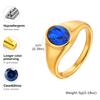 Colorful Zircon Seal Ring For Women, 316L Stainless Steel Green Black Blue Red White CZ Rings, Gold Plated Engagement Jewelry
