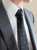 [TAVARAT] [Tavarat] Business Necktie, 100% Silk, Made In Japan, Nishijin-ori Weave, Floral Dot Pattern (Charcoal)