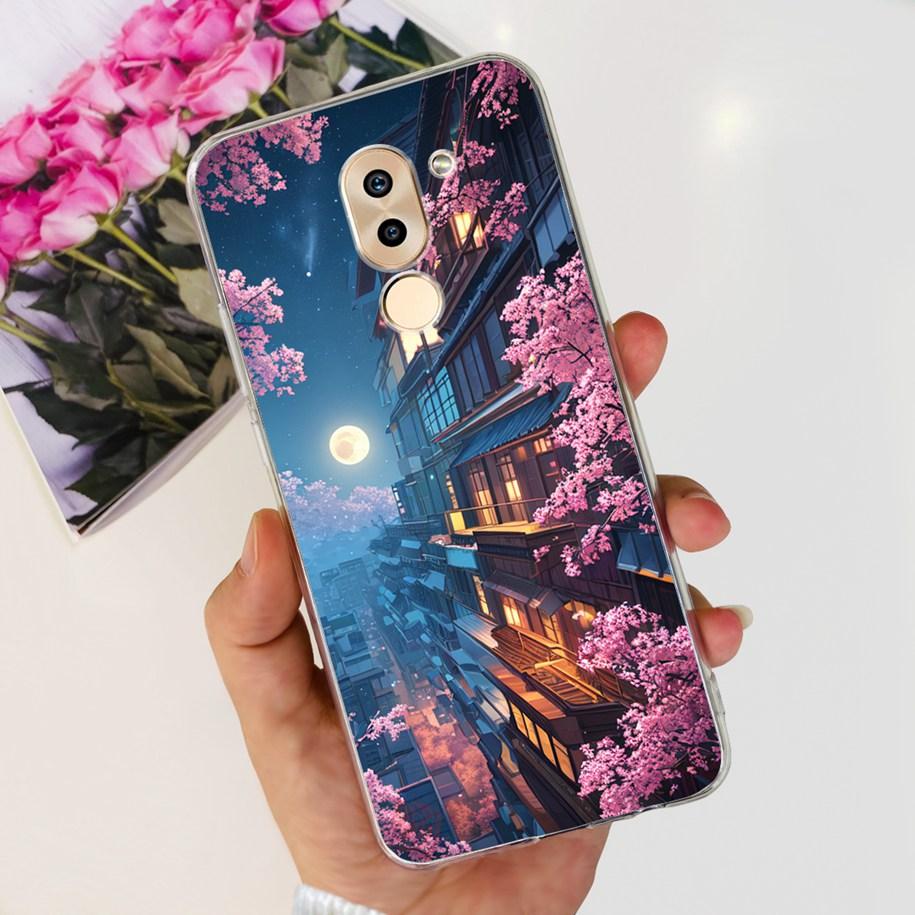 For Honor 6X Case BLN-AL10 BLL-L22 BLN-L21 Cover Fashion Flower Clear Silicone Soft Funda For Huawei Mate 9 Lite GR5 2017 Bumper