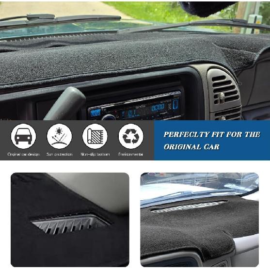 Dashboard Dash Cover Mat Compatible With 1997-2000 Chevy Chevrolet/GMC C1500 C2500 C3500 K1500 K2500 K3500 1997-1999 GMC Yukon/Chevy Tahoe Suburban