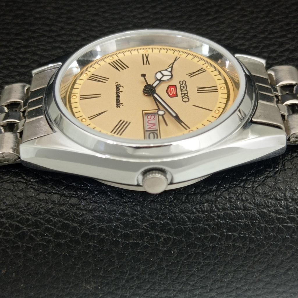 REFURBISHED SEIKO 5 AUTOMATIC 6309A JAPAN MENS VINTAGE GOLDEN WATCH a442141-4
