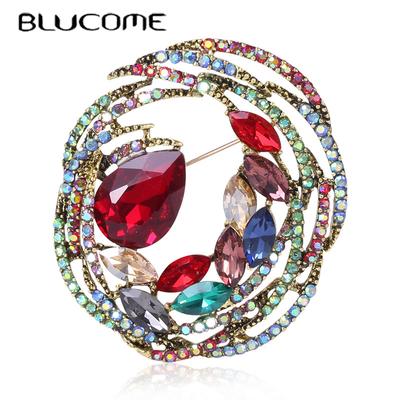 Glänzende bunte Blumenbrosche für Mantel, Anzug, Tasche, Anstecknadeln, Hochzeitsfeier, Schmuck, Neujahrsgeschenk