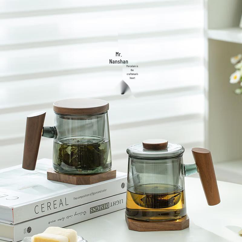 Nanshan Xiansheng Household Glass Tea Cup with Lid and Filter