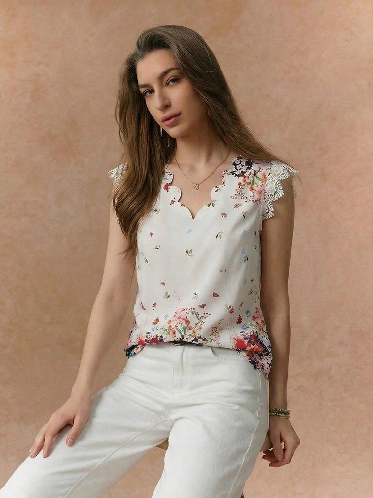 Women's Summer New Arrivals Resort Style Floral V-Neck Blouse