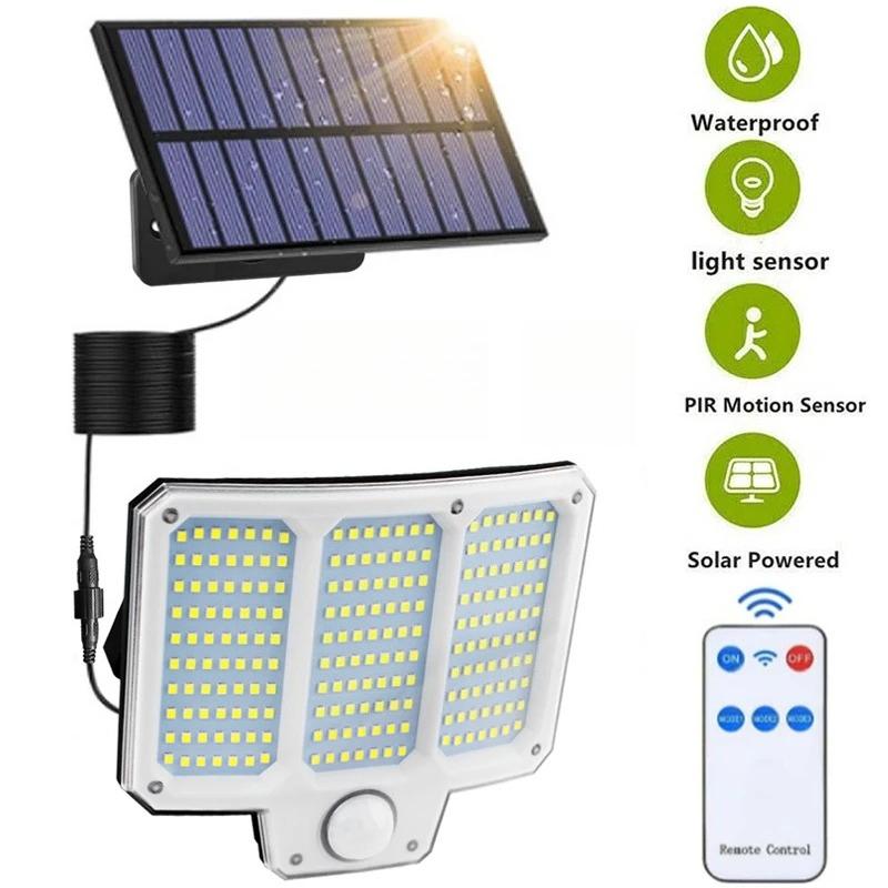 210 LED Solar Light Outdoor Super Bright Motion Sensor Solar Strong Power LED Garden Wall Lamp IP65 Waterproof 3 Working Mode