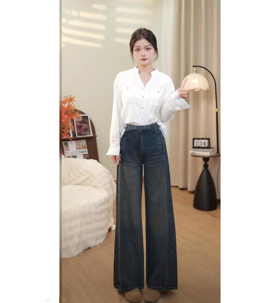 

Maternity High-Waist Drawstring Wide-Leg Velvet Pants - Winter 2025 Slimming Relaxed Floor-Length XL