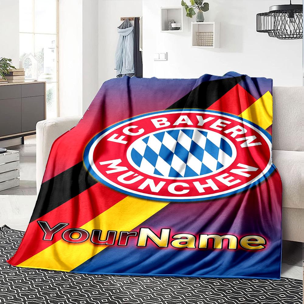 Bayern Munich Personalized Name Blanket Gift Personalized Blanket Soft & Cozy for Chair Nap Livingroom Seaside for All Occasions