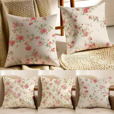 Flores Frescas Elegante Y Hermoso Sencillo Funda de Cojín Funda de Almohada Antiácaros Sala de Estar Sofá Decoración Cojín Habitación