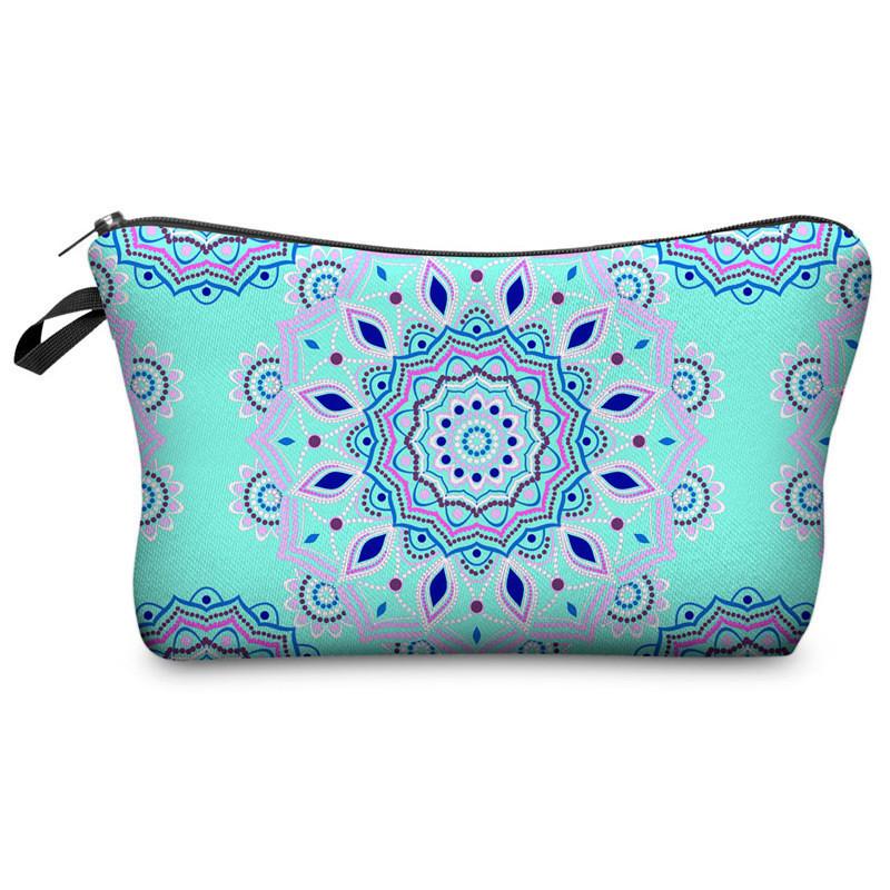 Trendige Vintage Mandala Blume Kosmetiktasche Handtasche Für Reisen Polyesterfutter Verschiedene Farboptionen