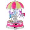 Illuminated Carousel Music Box 3 Rotating Horses Light Feature Romantic Atmosphere Decor for Home Bedroom Gift