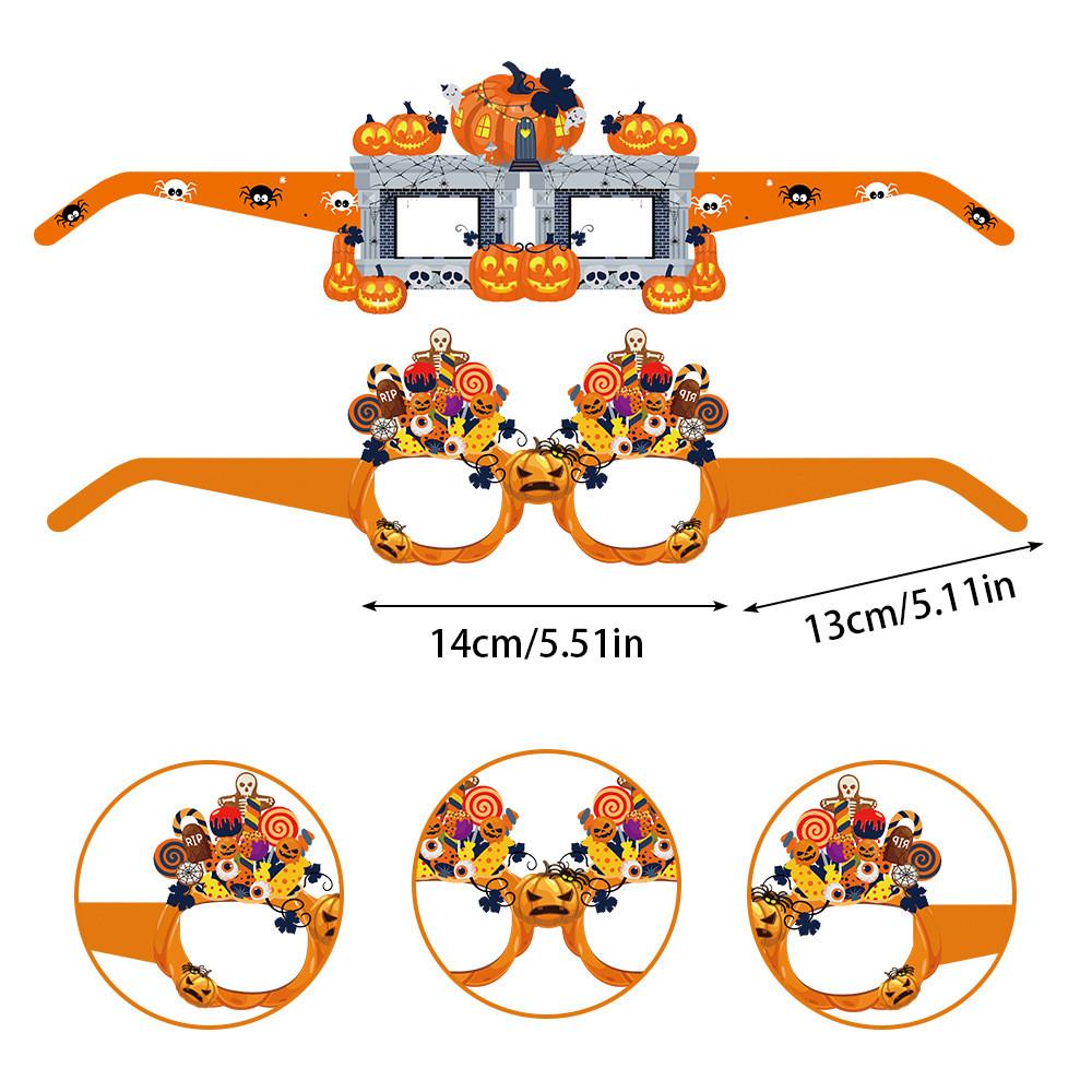 Pumpkin Witch Themed Paper Glasses Halloween Party Decoration Set Photo Props