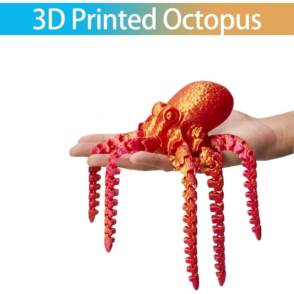 1PC 3D Printed Octopus Animal Toys, Octopus Dash Toys 3D Printed Gifts DIY Creative Decorations Joint Toys Home Decoration Christmas Birthday Gifts