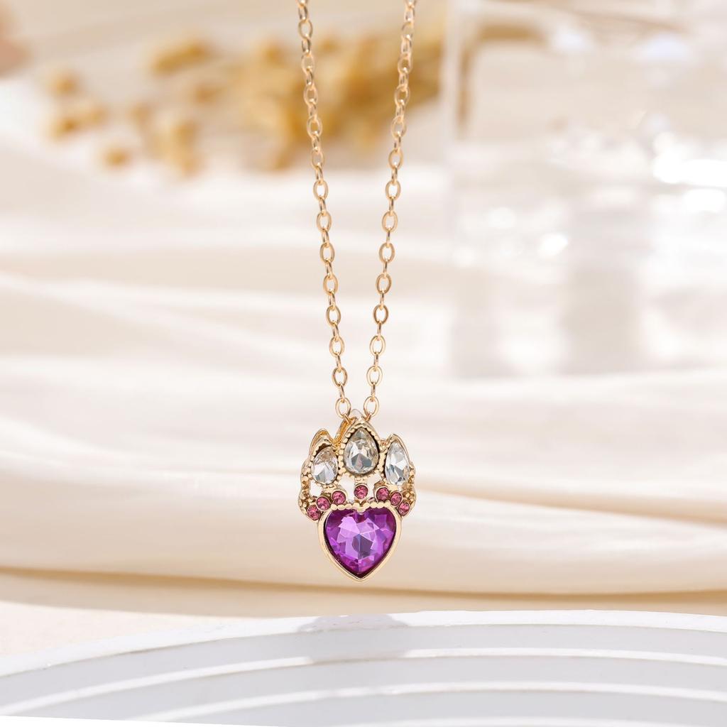Temperament Cartoon Hollow Heart Pendant Love Clavicle Chain Accessories Women's Diamond Premium Necklace