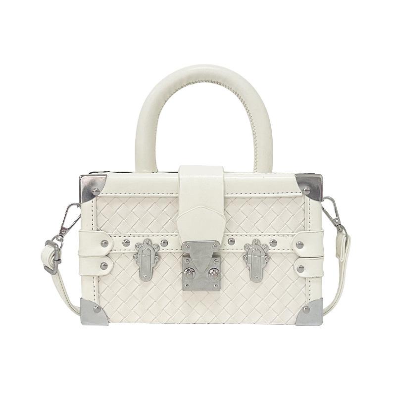 

Bag autumn 2025 new European and American fashion woven shoulder bag women s versatile portable messenger box bag белый