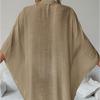 Women's Cotton Shirt Loose Beach Cardigan Holiday Sunscreen Bikini Cover Up Swimsuit Outer Cardigan