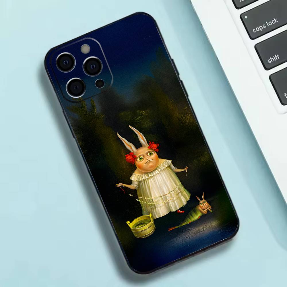 Vintage Rabbit Aristocrat Phone Case Silicone Soft For IPhone 17 16 15 14 13 12 11 X XR Plus Pro Max Plus