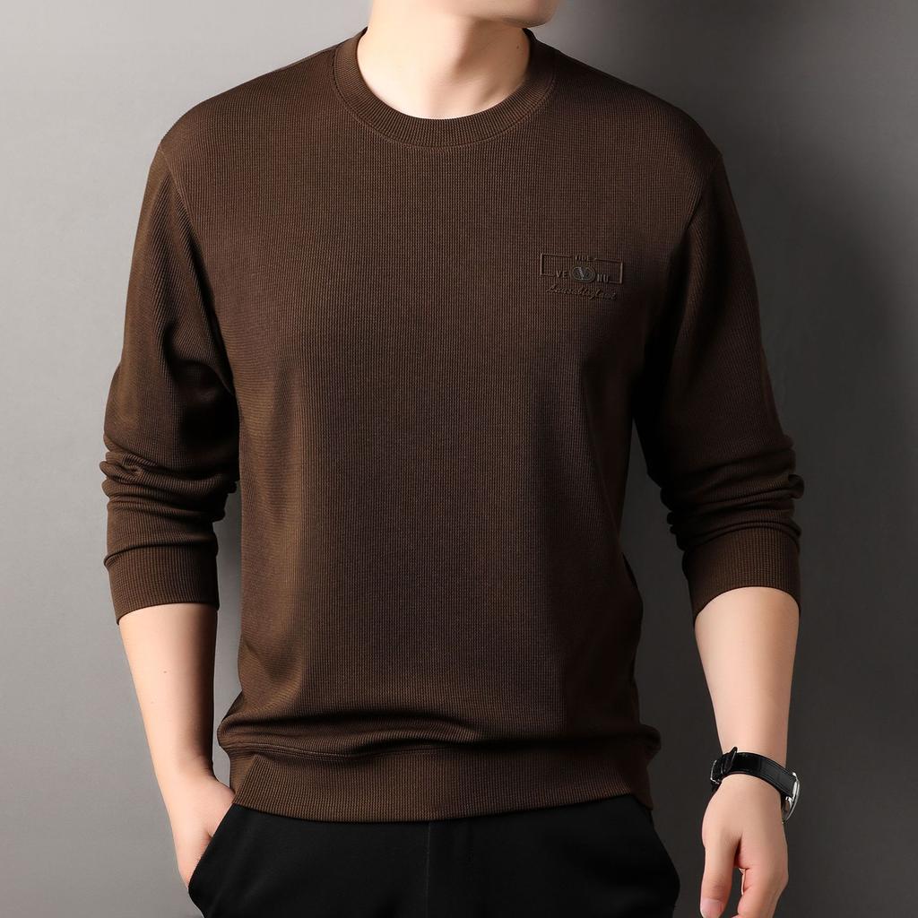Autumn Men's Long Sleeve T-Shirt Crew Neck Bottom Shirt Men's Casual Versatile Men's Pullover Sweater