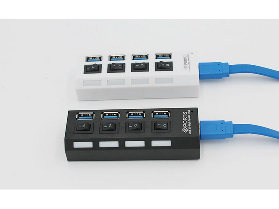 4-Port USB 3.0 Hub with Independent Switch