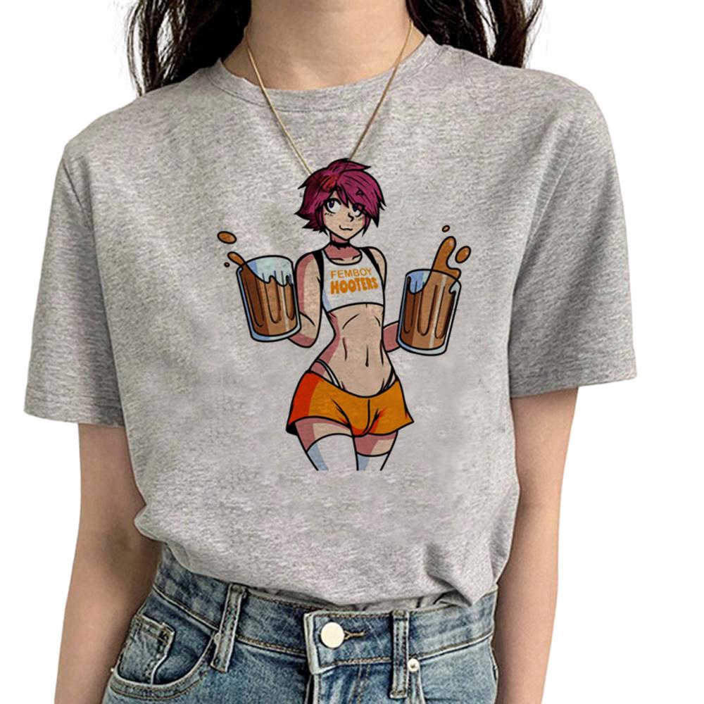 Femboy Tee Women Designer Streetwear Y2K Tshirt Girl Comic Clothes