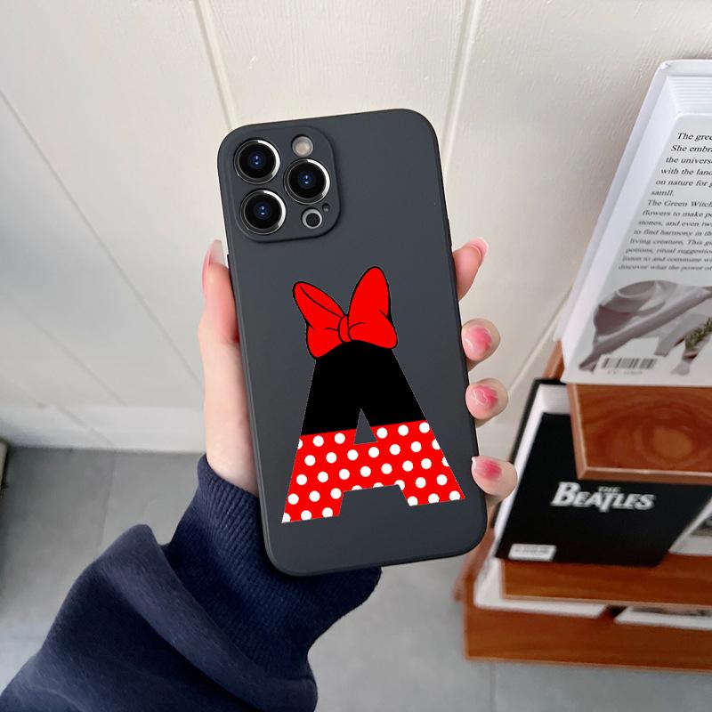 Pink Alphabet Letter Original Square Liquid Silicone Phone Case For iPhone 14 11 12 13 Pro Max Mini X XS XR 7 8 Plus DIY Cover