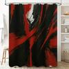 Modern Bathroom Decor Shower Curtain with Red Black Abstract Design for Bathtub Home Decoration 72 x 84 Inches