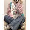 T-Shirt Long Sleeves Clothes Women Cute Cartoon Rainbow Print Long Sleeve T-Shirt Y2k Loose Casual Contrast Girls Tee Tops